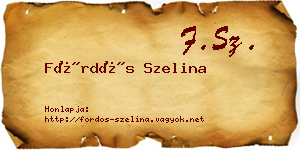 Fördős Szelina névjegykártya